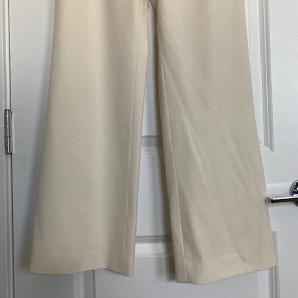 TALBOTS Ivory Cream Wide Leg Stretch Trouser Pants Sz 4 - Picture 5 of 11